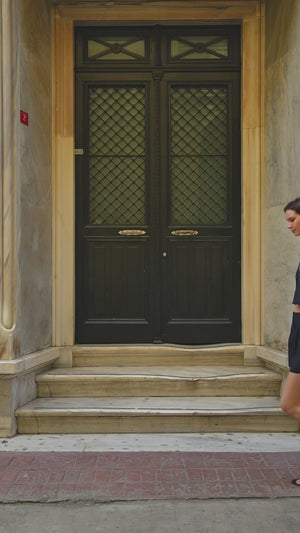 %100 Keten Pileli Şort Bej