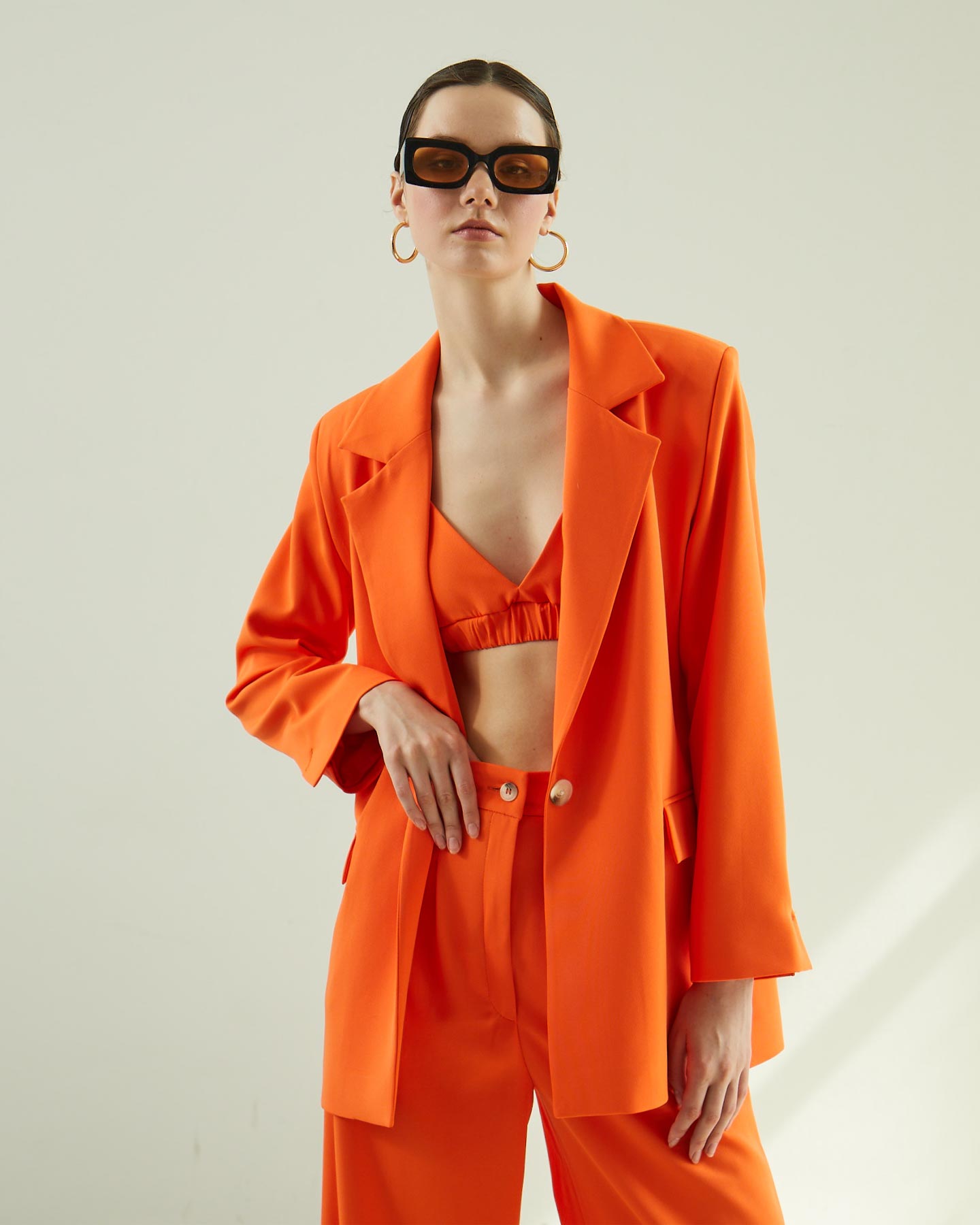 Turuncu Oversize Blazer Ceket