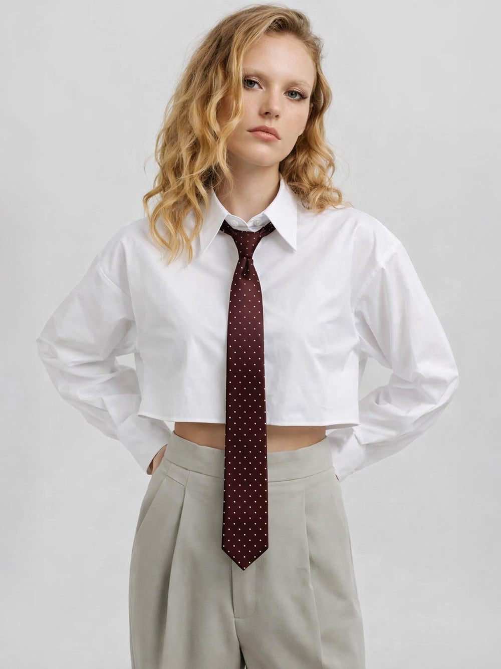 Poplin Crop Gömlek Beyaz