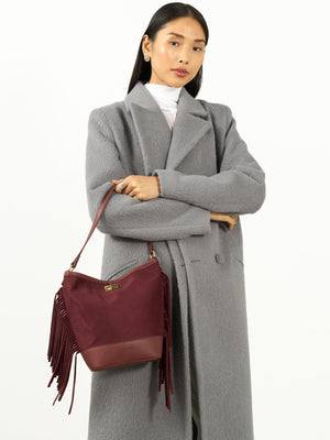 Oversize Kaşe Kaban Gri