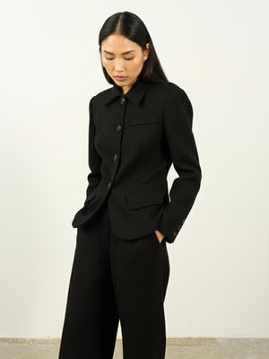 Dokulu Pileli Palazzo Pantolon Siyah