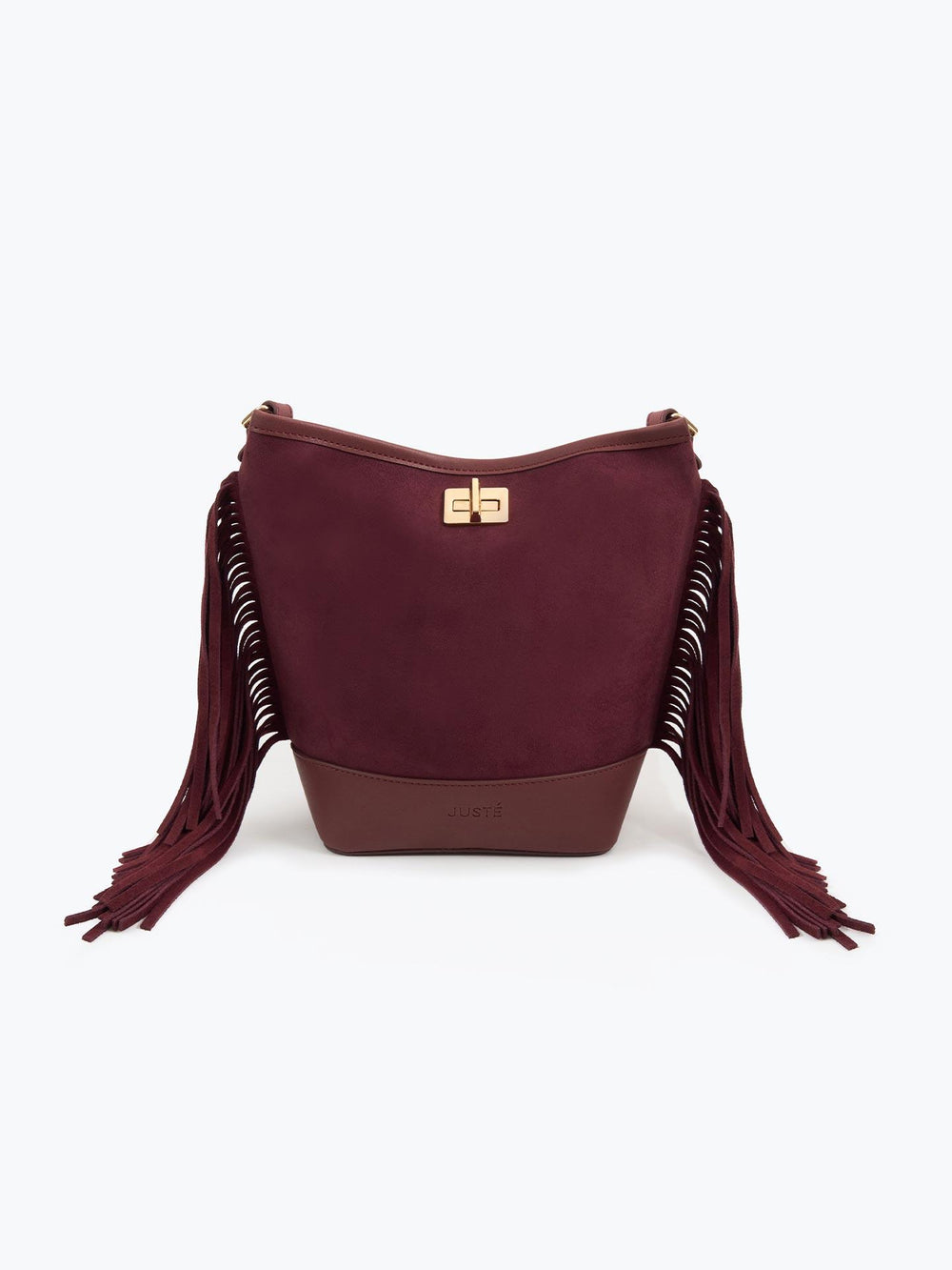 Süet Püsküllü Omuz Çantası Bordo