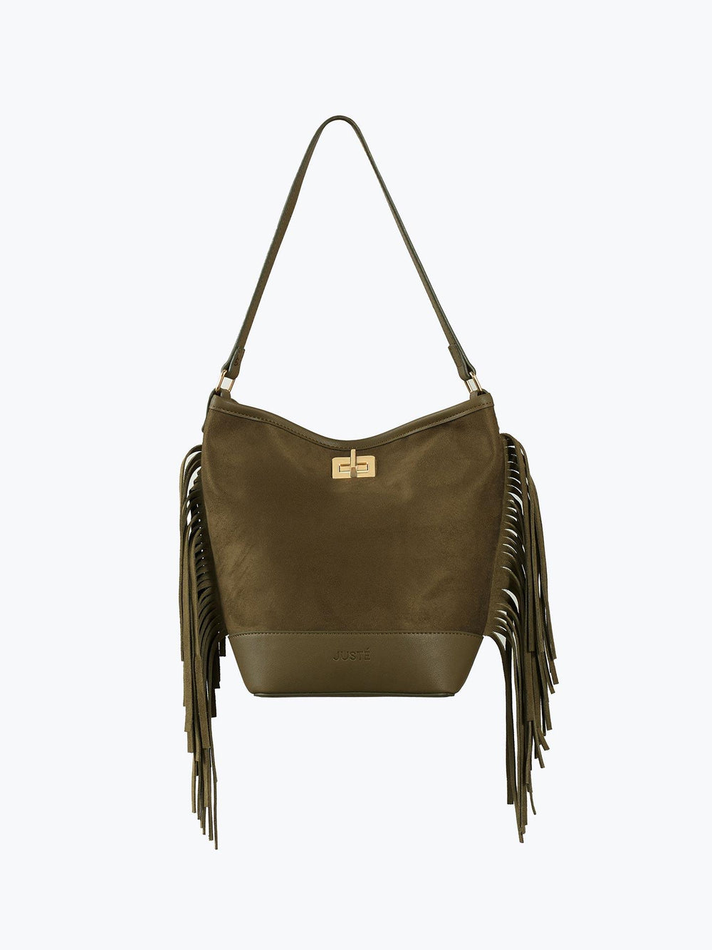 Süet Püsküllü Omuz Çantası Hakİ