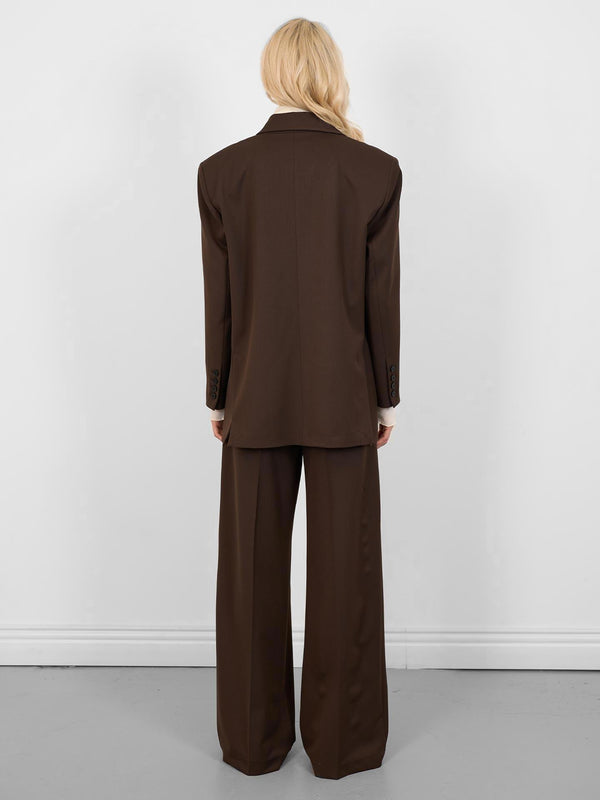Oversize Düğmeli Blazer Ceket Kahverengi