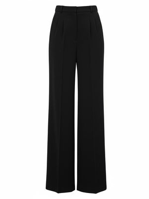 Pile Detaylı Palazzo Pantolon Siyah