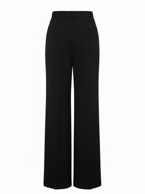 Pile Detaylı Palazzo Pantolon Siyah