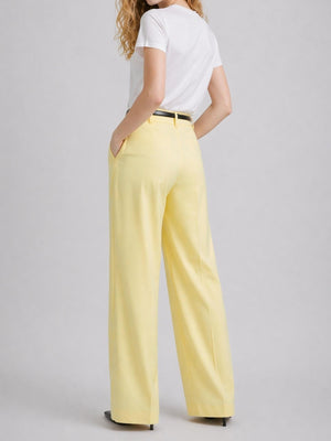 Pileli Palazzo Pantolon Butter Yellow
