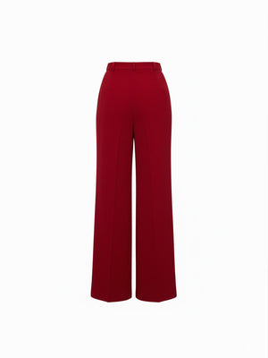 Pileli Palazzo Pantolon Kırmızı