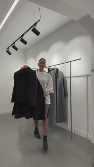 Yüksek Bel Dokulu A Kesim Maxi Etek Kahverengi