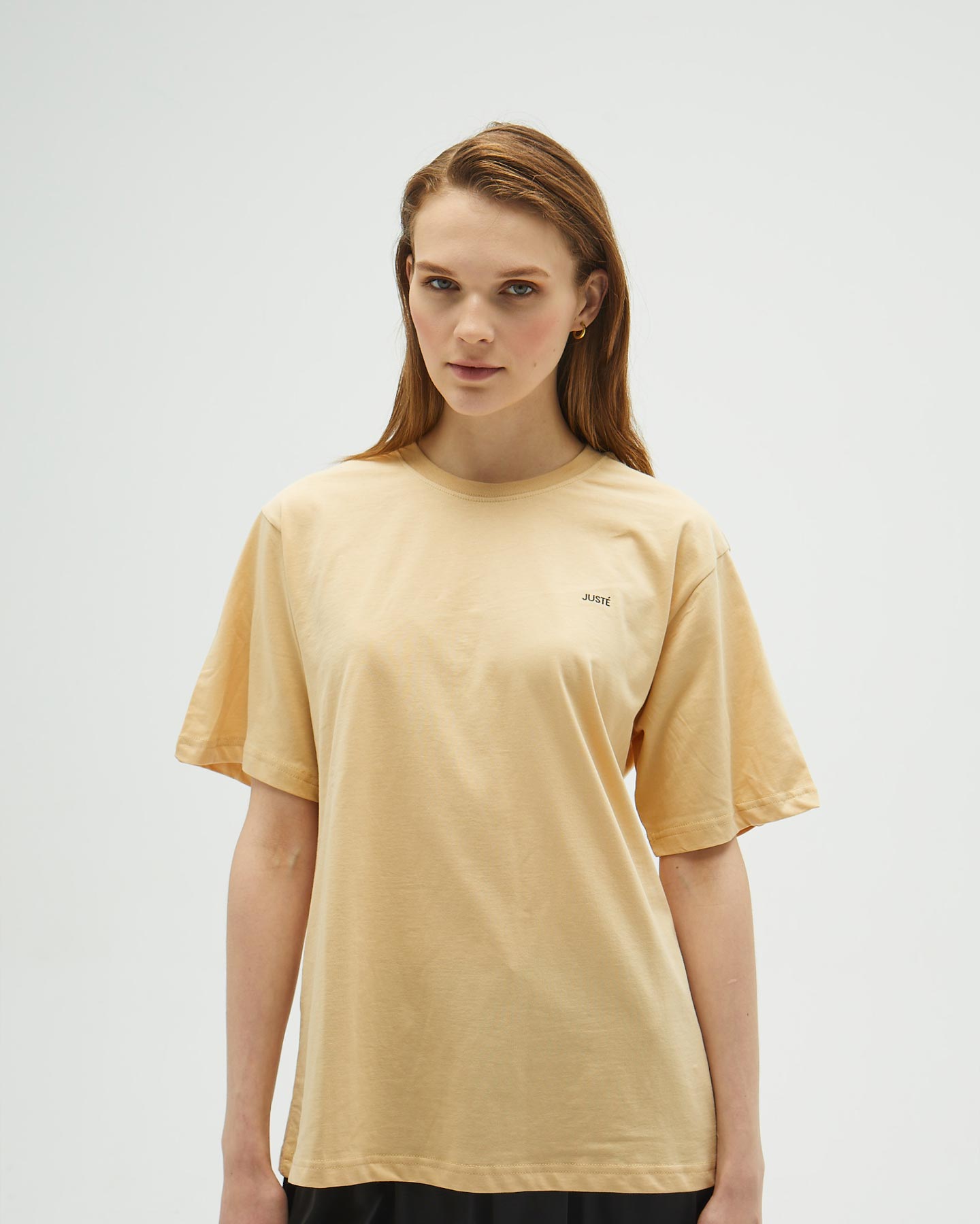 Bej Oversize Uzun Unisex T-shirt