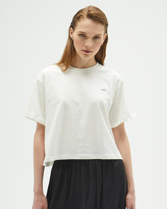 Beyaz Oversize Crop T-shirt