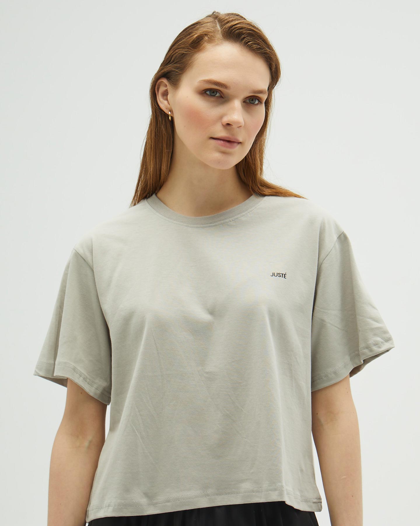 Gri Oversize Crop T-shirt