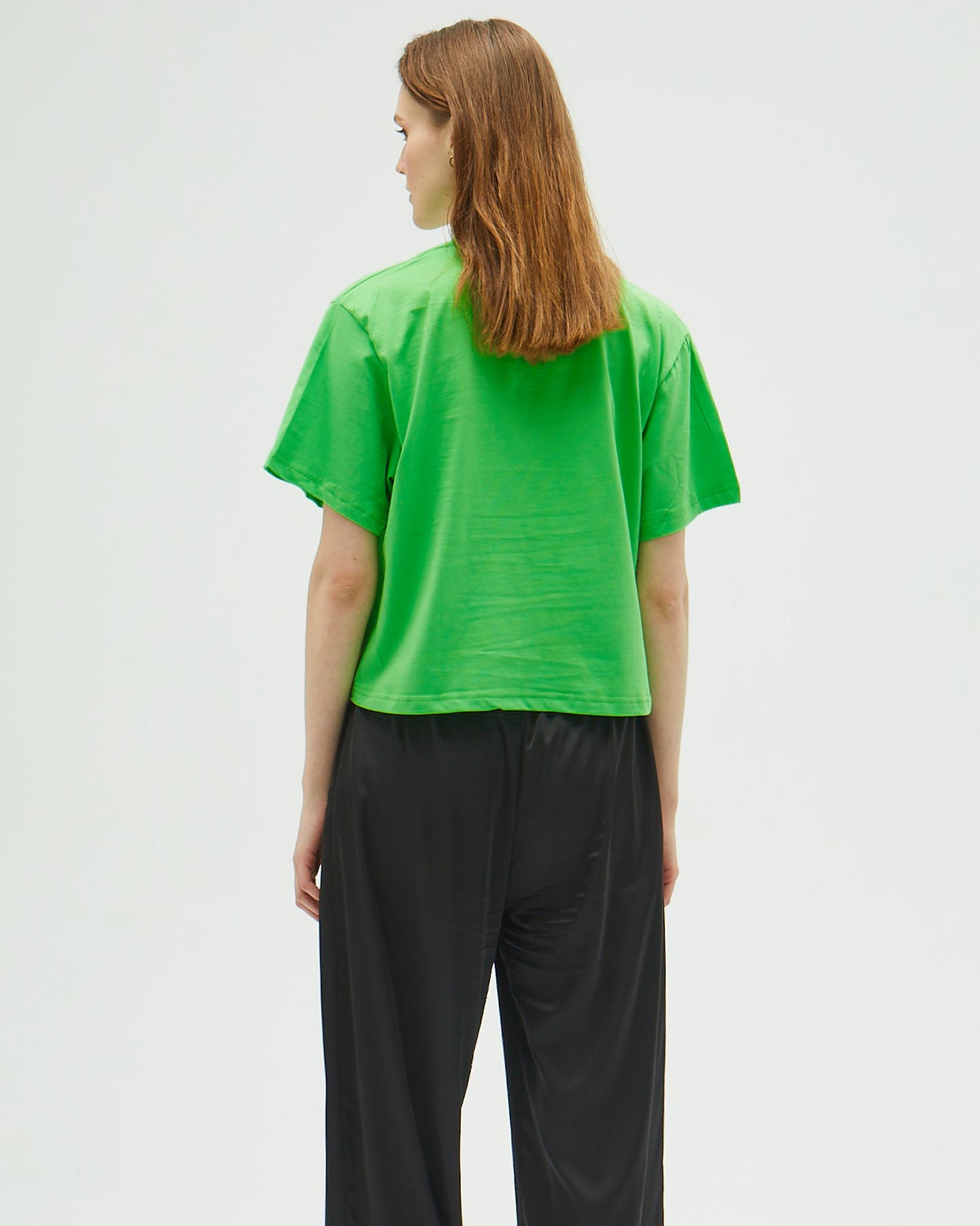 Neon Yeşili Oversize Crop T-shirt