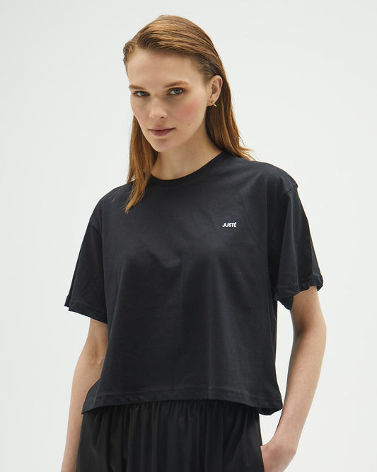 Siyah Oversize Crop T-shirt