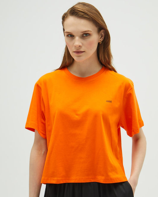 Turuncu Oversize Crop T-shirt